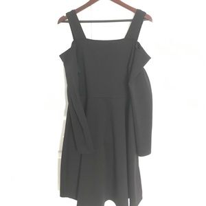 Black cold shoulder dress